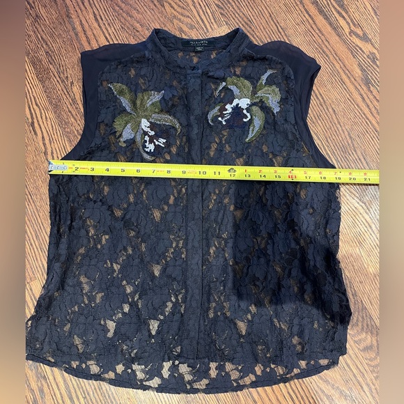 DARK NAVY LACE ALL SAINTS EMBROIDERED TANK TOP - Picture 11 of 12